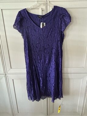 Charming Purple Lace V-Neck Dress by Changes by Together